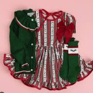 Little Stocking Company Green Ruffle Cardigan Girls Size 8 Girlhood